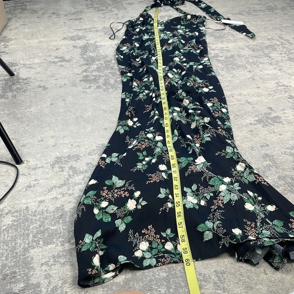 NWT Reformation Evalina Maxi Dress Barbe Floral Two Way Halter Strap Sz 0 - Picture 10 of 16